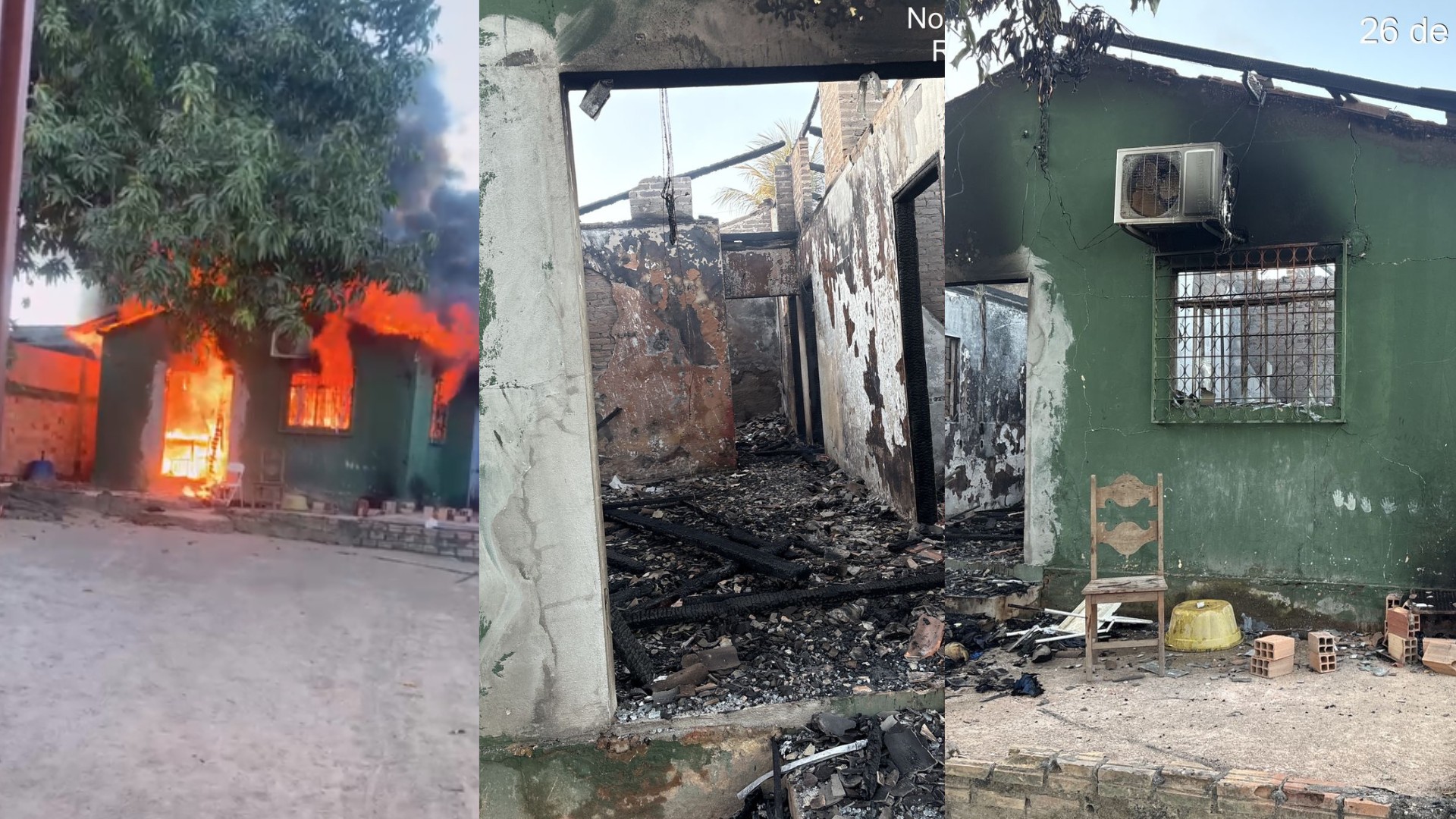 Homem incendeia casa após agredir e ameaçar companheira com facão em Redenção, no PA